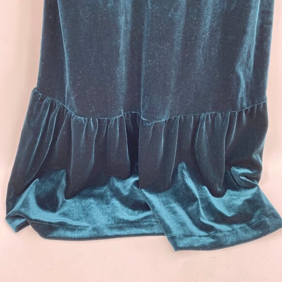 Betsey Johnson Green Velvet Midi Dress | Sleeveless Sweetheart Style - Picture 8 of 9